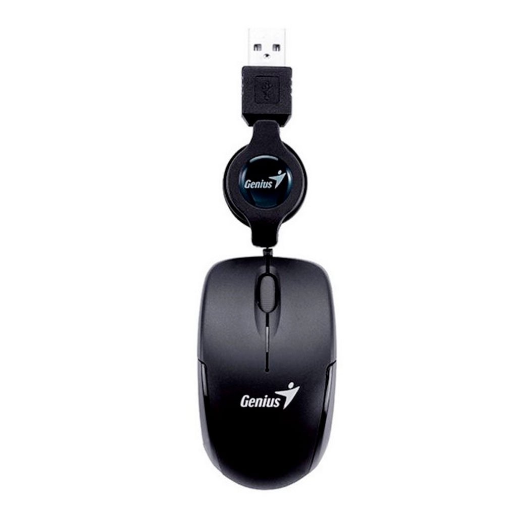 31010125100-1 Mouse Genius, con entrada USB, optico retractil negro - Imagen 1