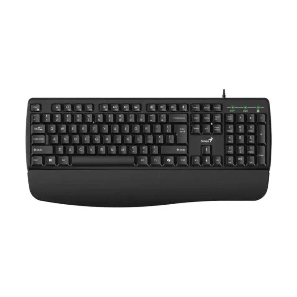 31300021401 Teclado Alámbrico Genius KB-123 Color Negro con Reposamuñecas - Imagen 1