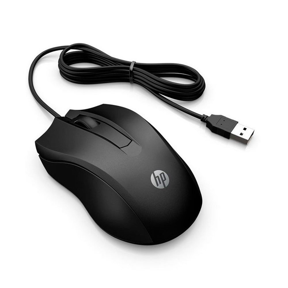 6VY96AAABM_1 Mouse Con Cable HP 100 Negro - Imagen 2