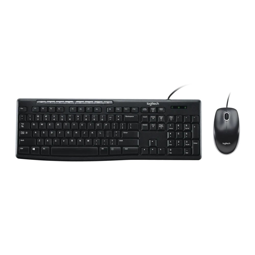 920-002716 COMBO TECLADO/MOUSE MK200 Logitech Español Alámbrico USB Alámbrico Compatible Win Antiderrames Letras No Se Borran Garantía 3Años-NEGRO - Imagen 1