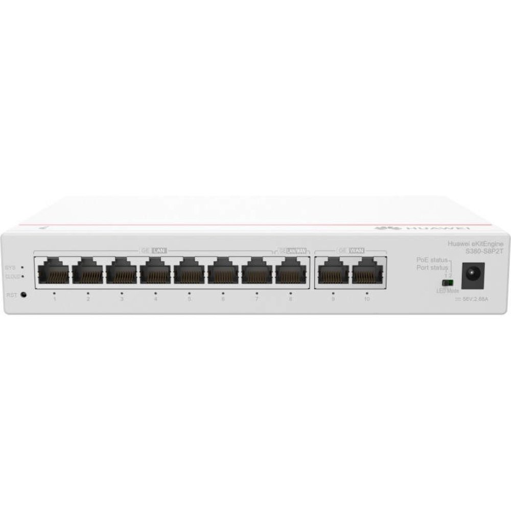 98012180 Gateway HUAWEI 2*GE WAN, 8*GE LAN(PoE+, 124W), up to 350 users,forwarding performance 2Gbps 2 años de garantia - Imagen 1