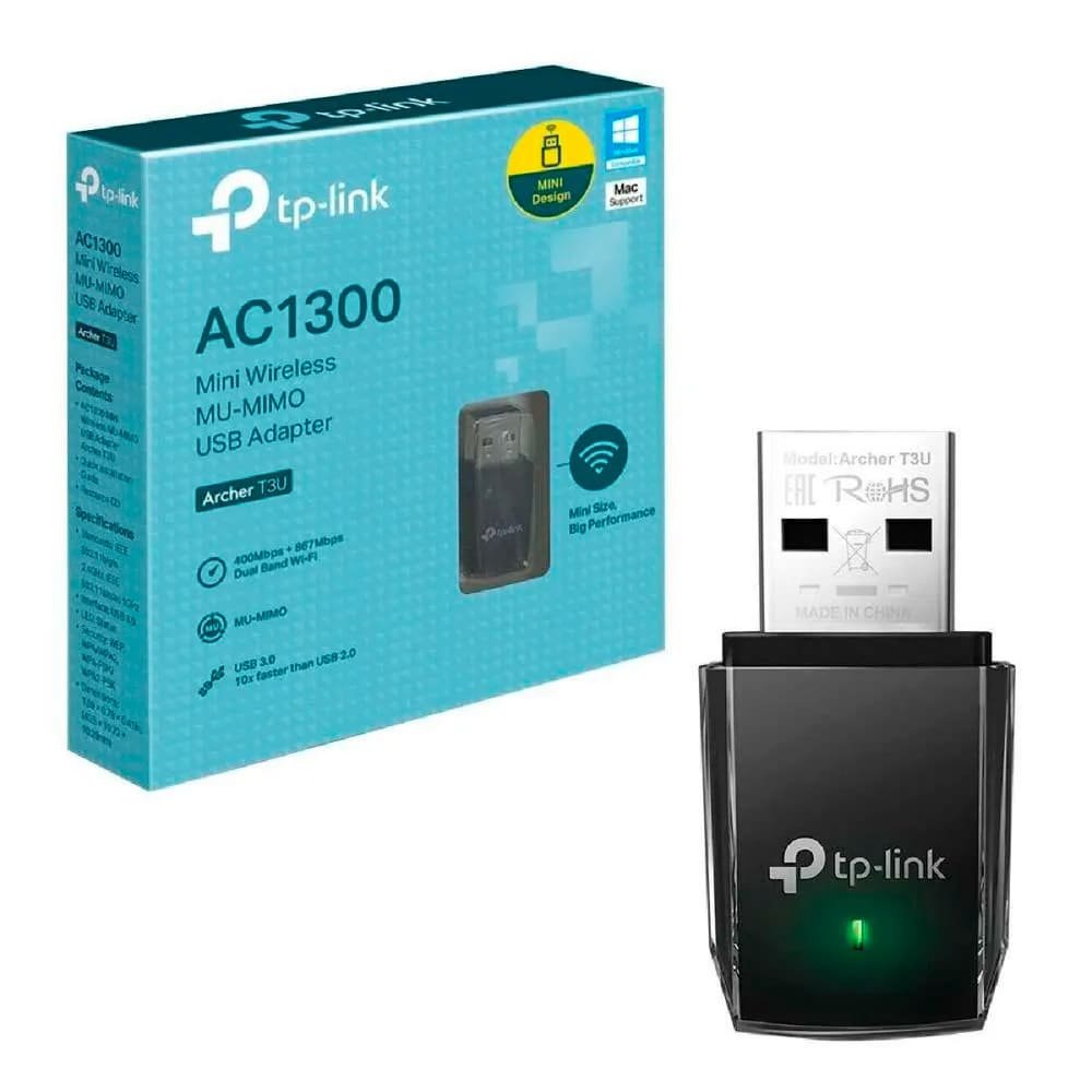 Archer20T3U Mini Adaptador USB TPLINK Inalámbrico Doble Banda AC1300 COLOR Negro - Imagen 1