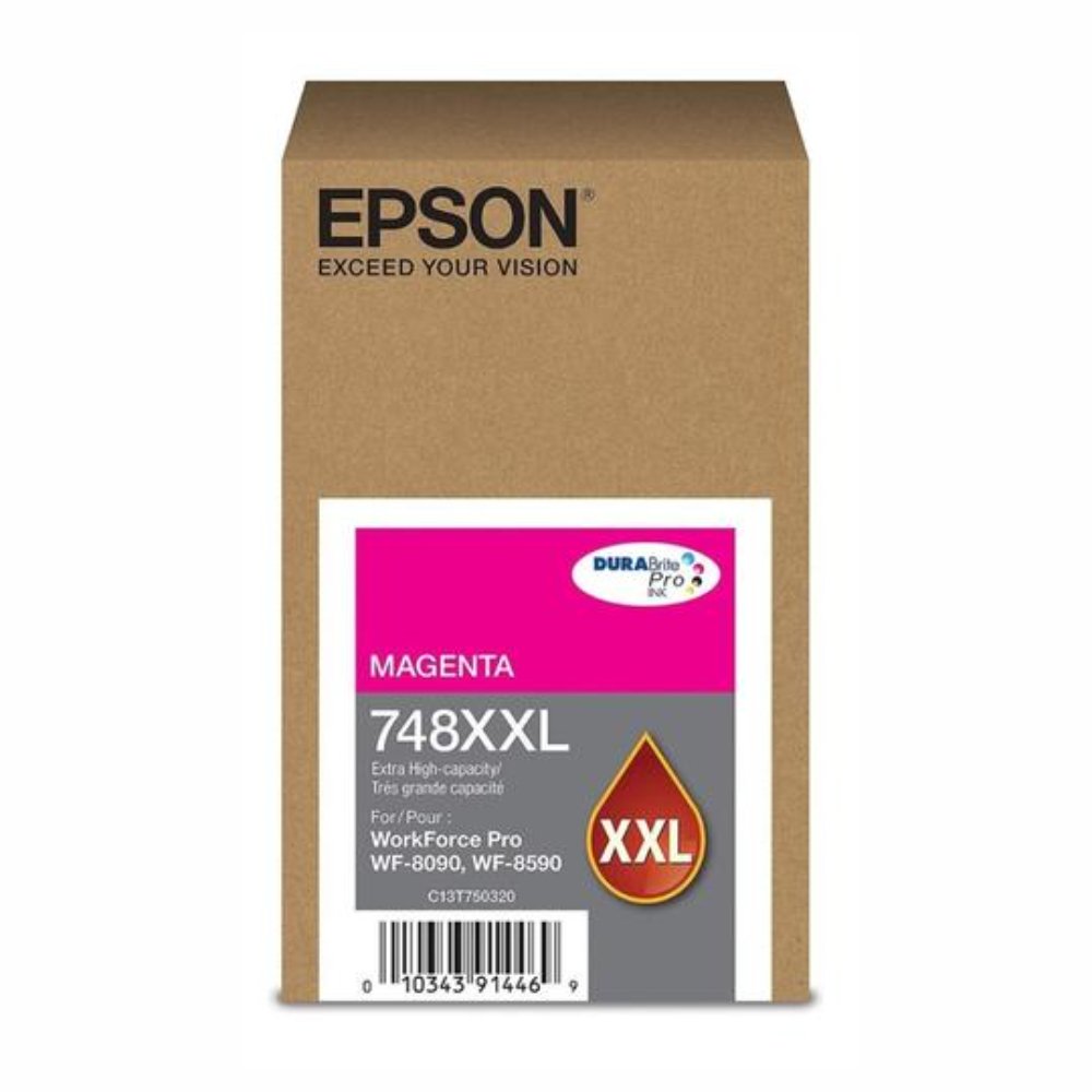 C13T75032A_1 Cartuchos de Tinta Epson Magenta T748XXL320-AL para WorkForce WF-6090/WF-6590 (7.000 páginas) - Imagen 2