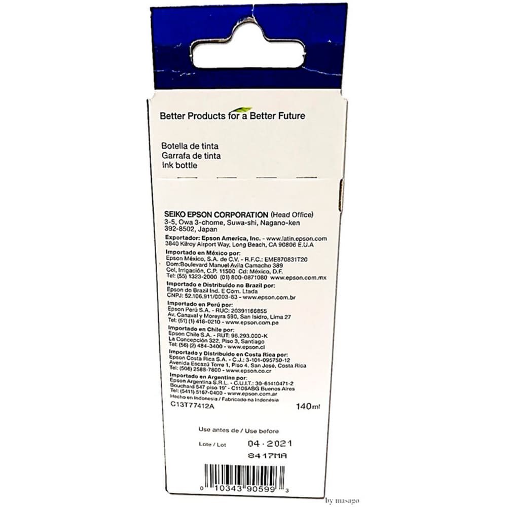 C13T77412A_3 Botella de Tinta EPSON T774120 AL M200 COLOR Negro Pigmentada - Imagen 4