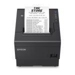 Impresora Epson Térmica de Recibos TM-T88VII-022; 80mm/58mm, Puertos: USB+Ethernet+Paralela, Autocortador, Ancho: 80mm/58mm, Velocidad: 500mm/s, Incluye fuente. Negra. (4 años de Garantía)