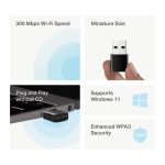 Adaptador de Red Mercusys nano USB inalámbrico N300 - Imagen 2