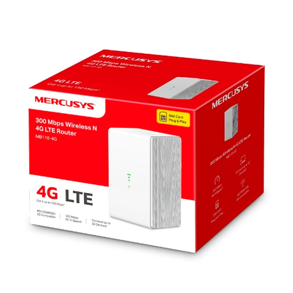 MB110-4G_3 Router MERCUSYS Inalámbrico 4G Lte de 300Mbps COLOR Blanco - Imagen 4
