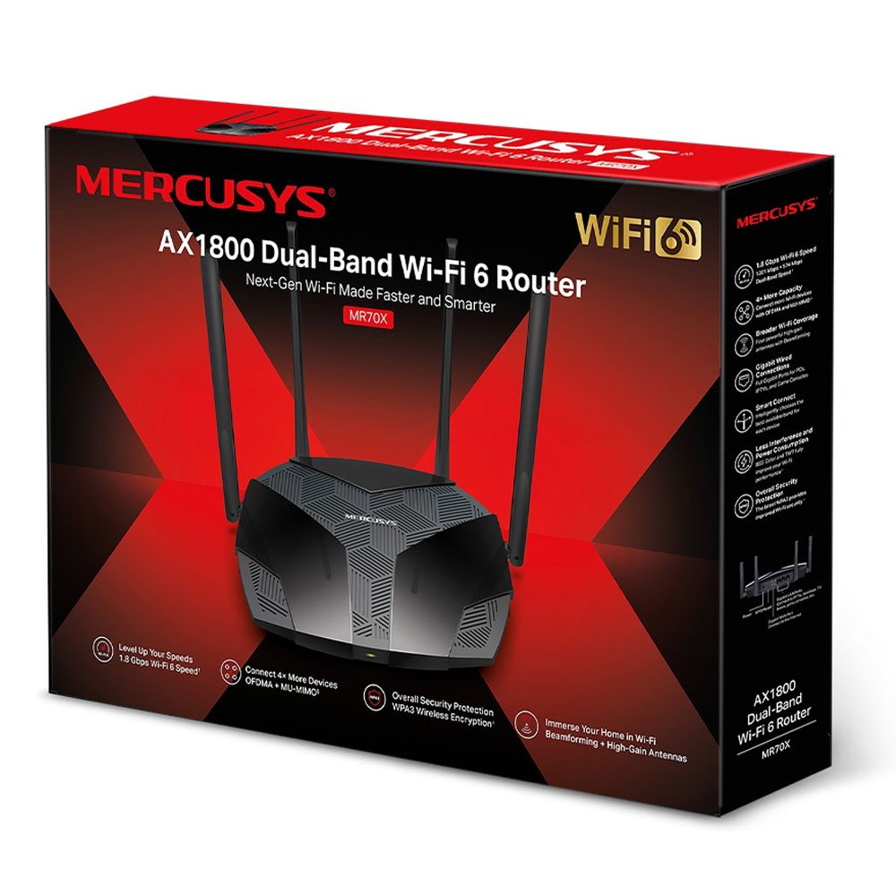 MR70X_3 Router Mercusys Ax1800 TPLINK Doble Banda COLOR Negro - Imagen 4