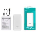 Power Bank 20000mAh Blanca  /2 puertos USB + 1 Puerto Tipo C entrada y Salida + 1 puerto de entrada  micro usb - Imagen 3