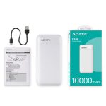 Power Bank 10000mAh Blanca /2 puertos USB + 1 Puerto Tipo C entrada y Salida + 1 puerto de entrada micro usb - Imagen 3