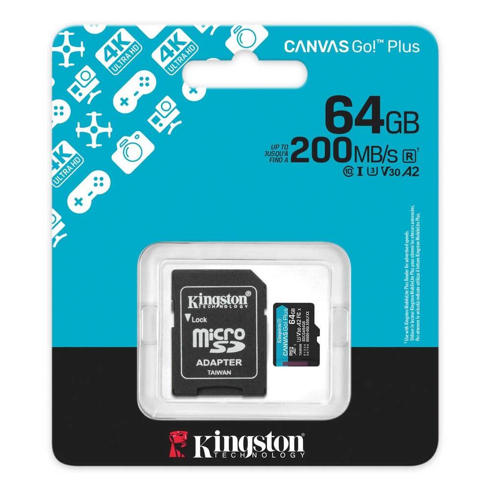 SDCG464GB_2 Memoria micro sd 64GB Canvas Go Plus Gen4 200MB/s A2 U3 V30 Card + Adapter - Imagen 3