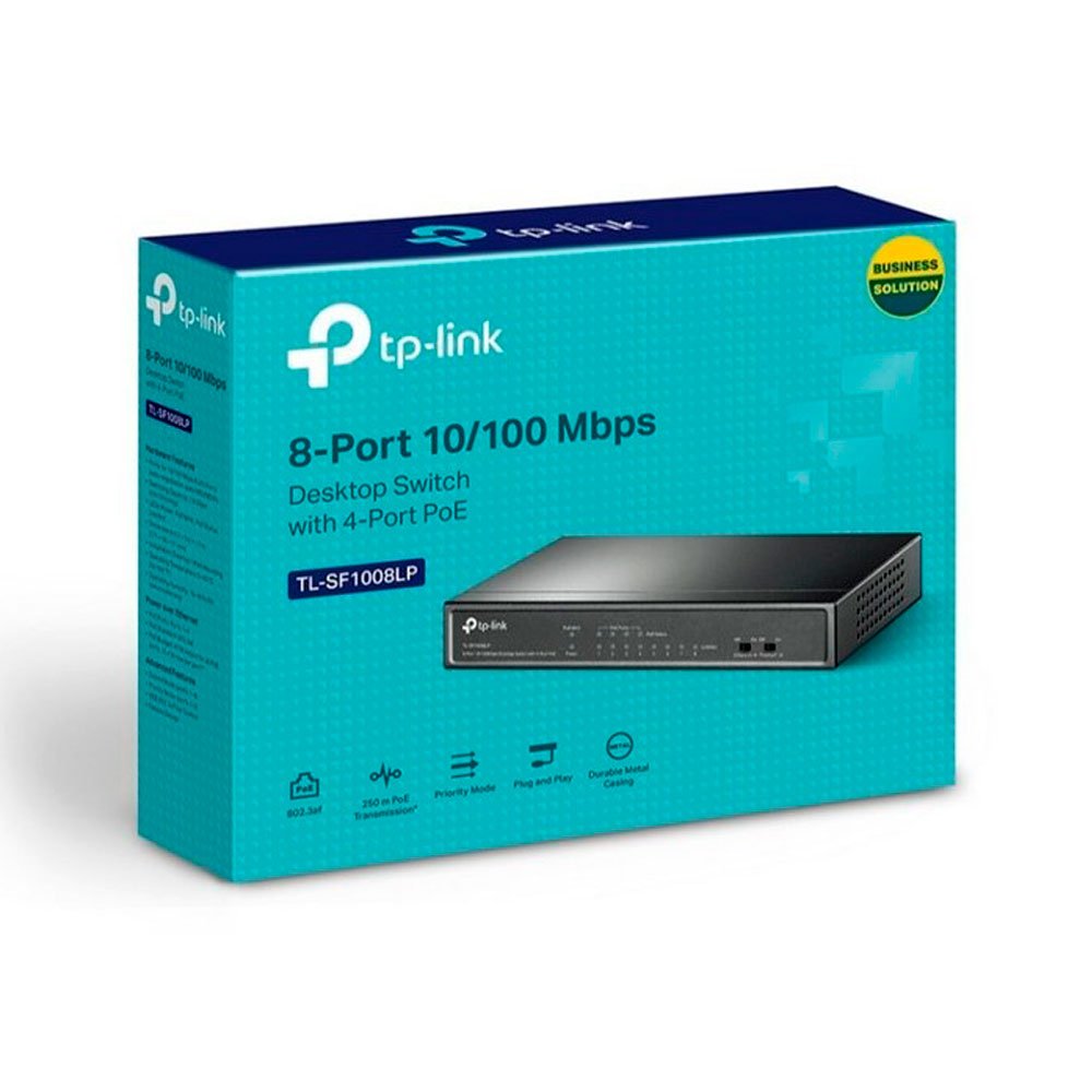 TL-SF1008LP Switch TPLINK de Escritorio de 8 Puertos a 10 / 100Mbps con PoE en 4 Puertos NO Administrable COLOR Negro - Imagen 1