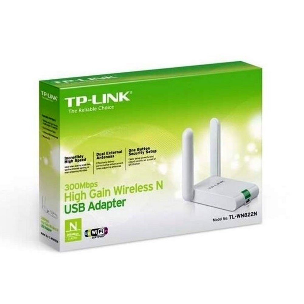 TL-WN822N Adaptador de Red TPLINK de Alta Ganancia USB 300Mbps Antenas Externas COLOR Blanco - Imagen 1