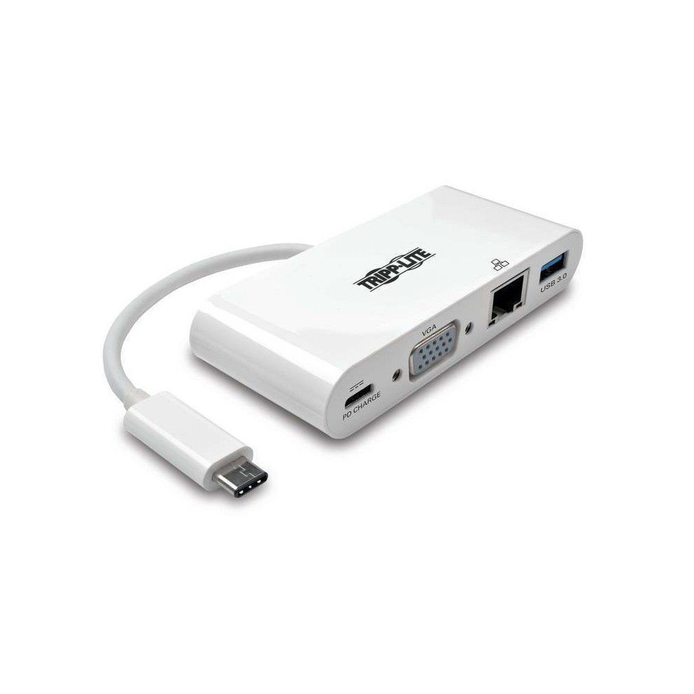 U444-06N-VGU-C-1 ADAPTADOR Multipuerto USB-C, VGA, Puerto USB-A, GbE, Carga PD, Blanco - Imagen 1