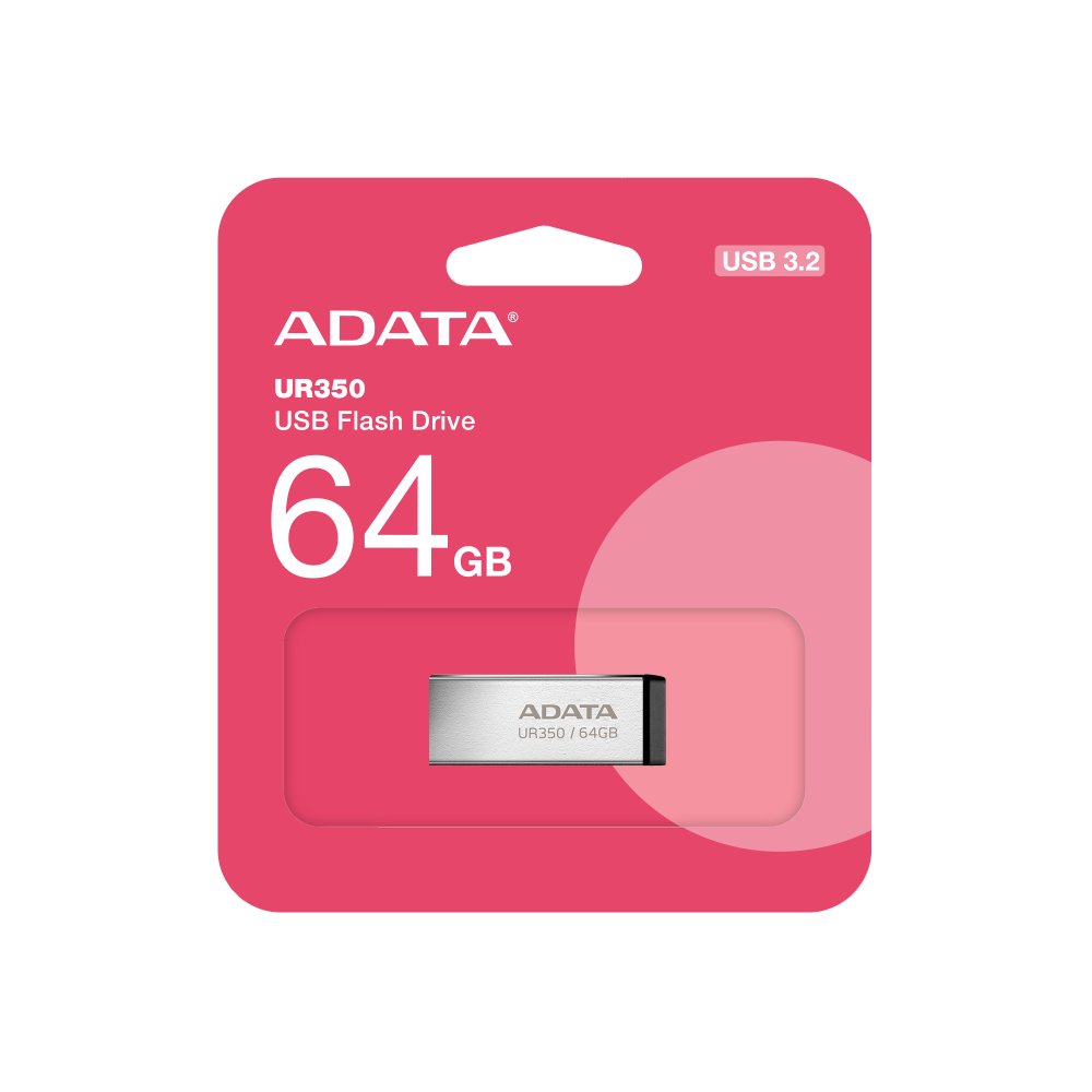 UR350-64G-RSRBK Memoria USB Adata -USB 3.2 / 64GB Metal Plata - Imagen 1