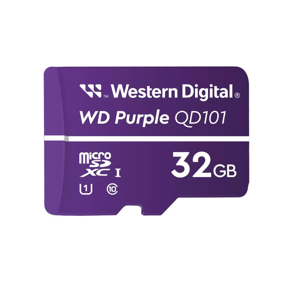 WDD032G1P0C-85AEL0-1 Tarjeta microSD Western Digital Purple 32GB para cámaras de seguridad grabación 24/7 - Imagen 1
