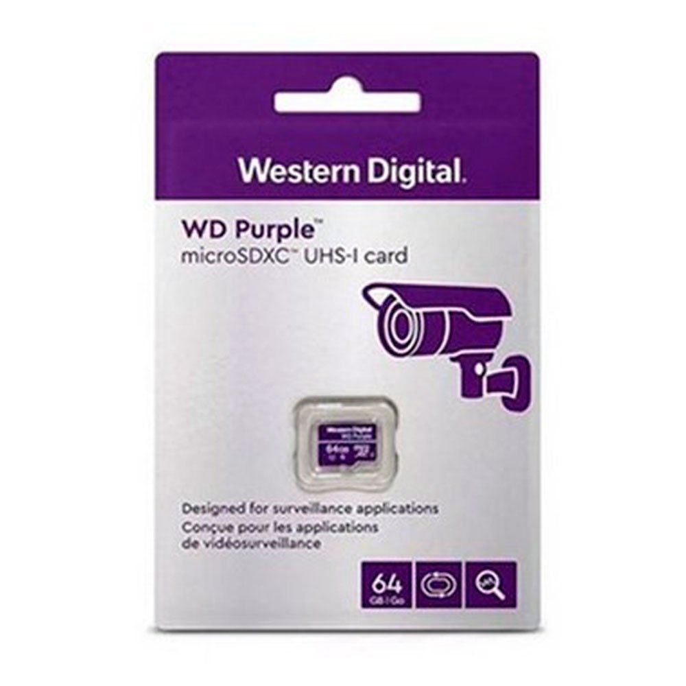 WDD064G1P0C-85AEL0-1 Tarjeta MicroSD WESTERN DIGITAL 64GB Para Cámaras de Seguridad COLOR Purpura - Imagen 1