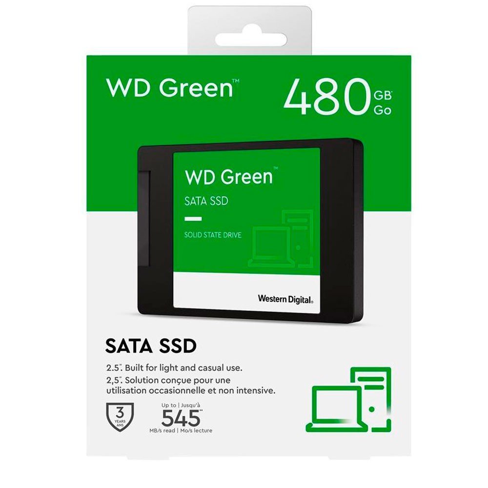 WDS480G3G0A-00BJG0 Disco WESTERN DIGITAL ssd Green 2.5 sata COLOR Negro - Imagen 1
