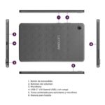 TABLET LENOVO TAB ONE TB305XU PANTALLA 8,7 PULGADAS CONECTIVIDAD LTE MEMORIA 4GB + ALMACENAMIENTO 128GB COLOR GIRS INCLUYE ESTUCHE - Imagen 2